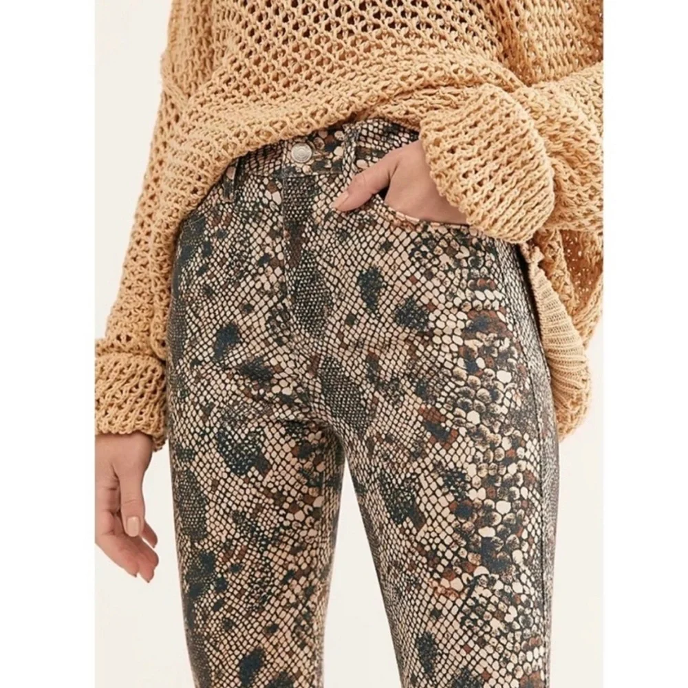 Free People Raw High Rise Printed Leggings / Rare - Picture 4 of 7